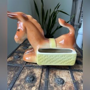 Vintage Kitschy 1950’s Donkey Ceramic Planter
